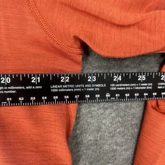 Lululemon Shirt Mens XL Orange Long Sleeve Metal Vent Henley Athleisure - Picture 7 of 12